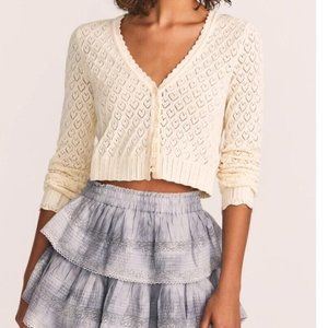 Love Shack Fancy Janie Cropped Cardigan XS